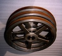 プーリーV溝部のナイロン溶射